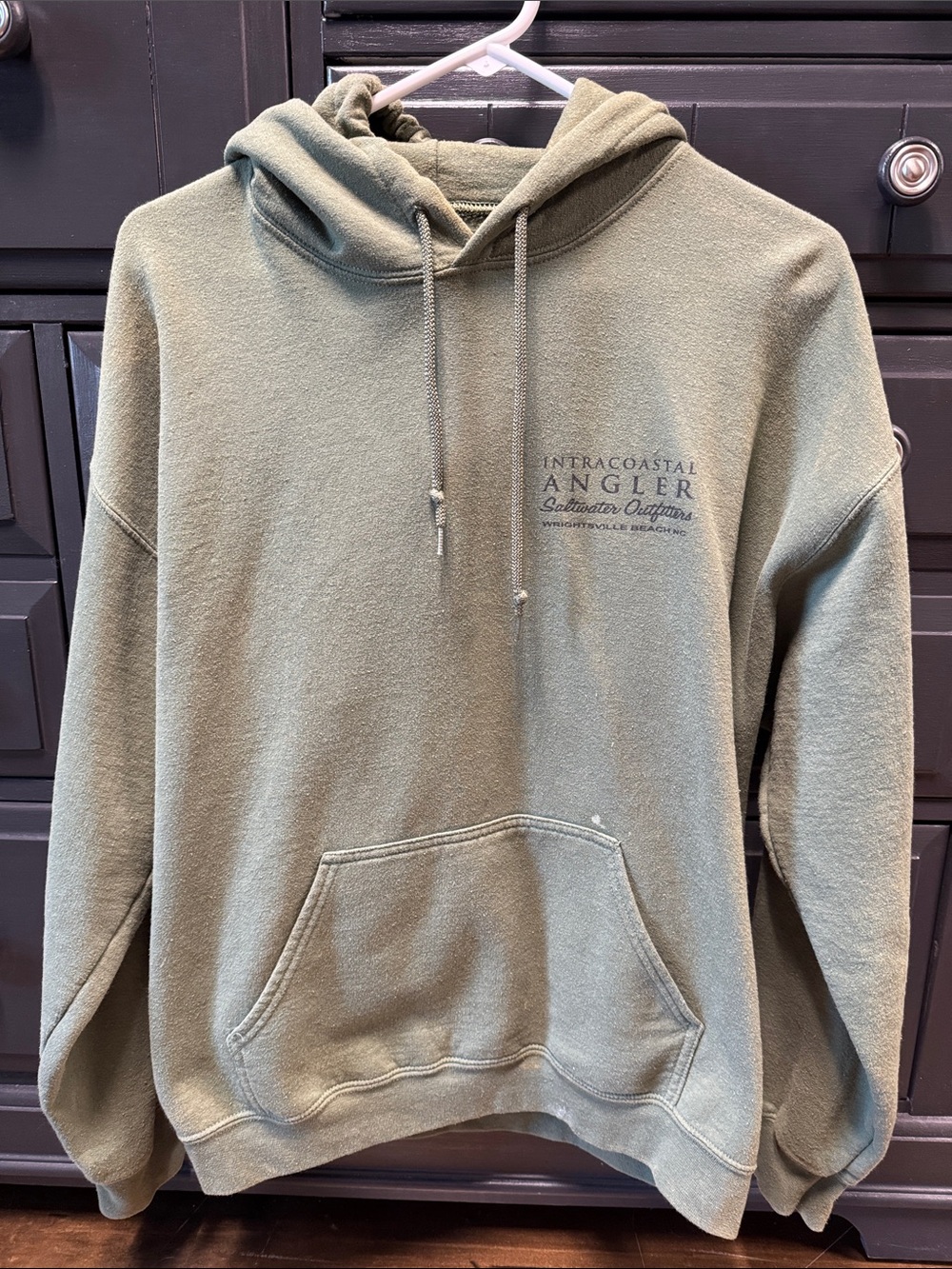 Gildan Olive Green Pullover Hoodie with Subtle Chest Logo